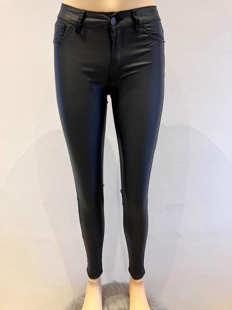 Dámske koženkové nohavice čierne (s), s