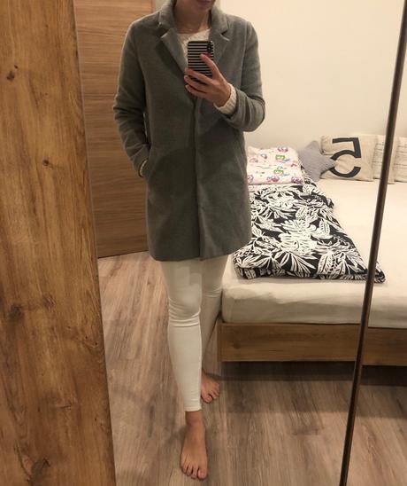 Šedý kabát xs s, primark,xs