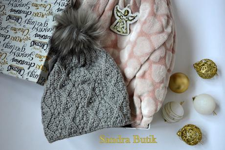 Zateplená čiapočka s perličkami a kožušinou, 92 - 158