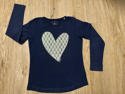 Tričko s lesklým srdiečkom tom tailor, tom tailor,116