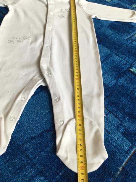 Biely overalik - pyžamko s medvedikom, next,74