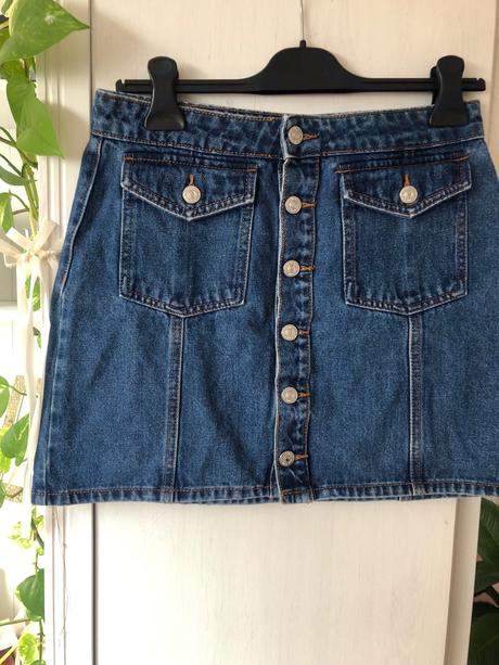 Rifľová sukňa/ džínsová sukňa modrá, h&m,m