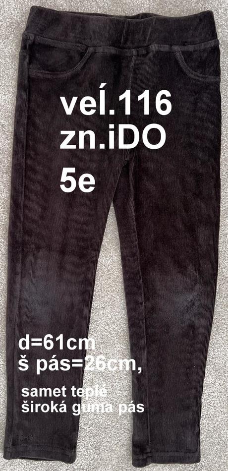 Nohavice veĺ.116, zn.ido, ido,116