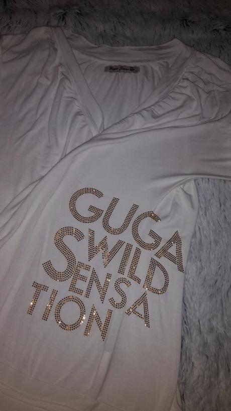 Luxusne prijemne tricko s kamienkami, guga jeans,l