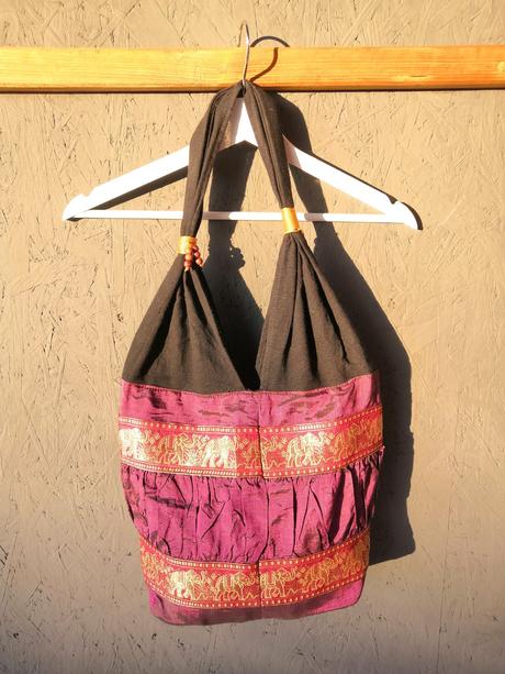 Letná fialovo-zlatá kabelka,