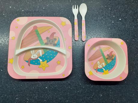 Detská bambusová jedálenská sada,