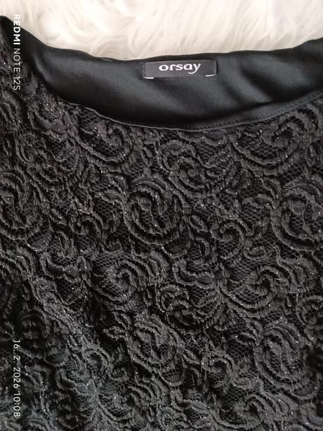 Čierne elastické, čipkované šaty, orsay,m