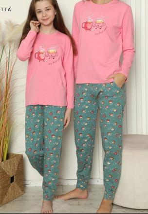 Dámske bavlnené pyžamo mama a dcéra, l / m / s / xl / xs