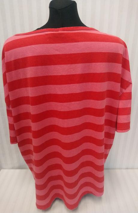 Dámsky pásikavý červeno ružový top, janina, xxxl, xxxl