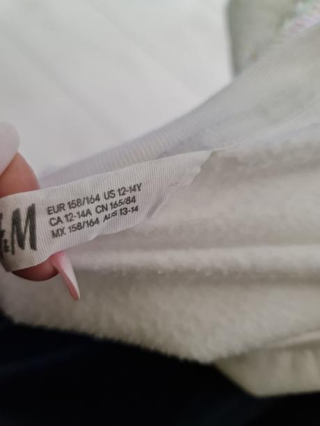 Mikina s flitrovymi rukavmi, h&m,158