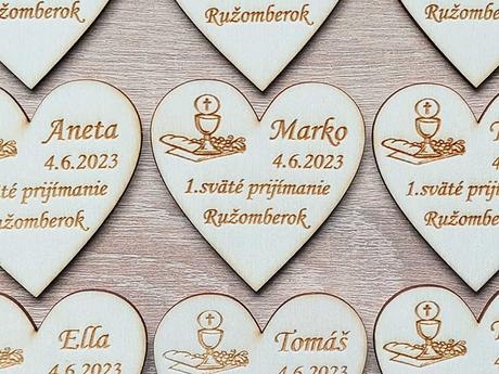 Drevená magnetka konfirmácia 6,5cm cena za,