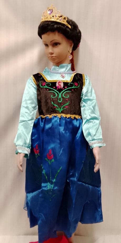 Kostým anna šaty pelerína, mega set, copy, 128-140,