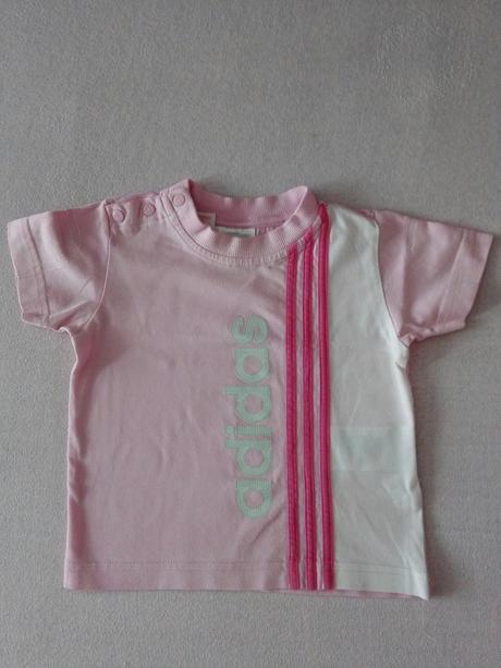 Tričko ruzovobiele adidas vel. 68 na 6-9 mesiacov, adidas,68