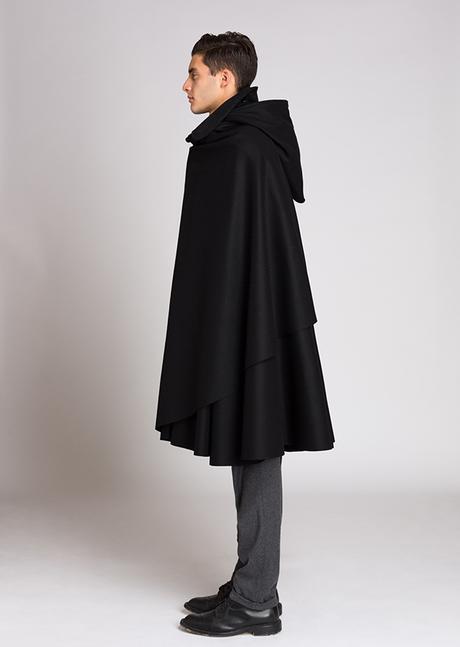 Luxusne panske vlnene glamurne pončo/kabat, l / m / s / xl