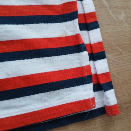 Bielo-červeno-modré pásikavé dlhé bavlnené šaty, tchibo,46