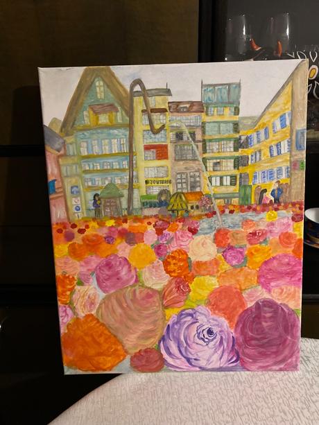 Obraz kvetinové fontány, 