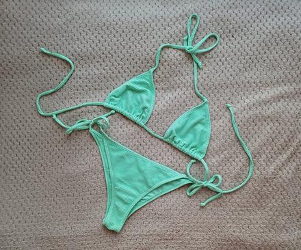 Rebrované tyrkysové 2 dielne bikiny, sinsay,l