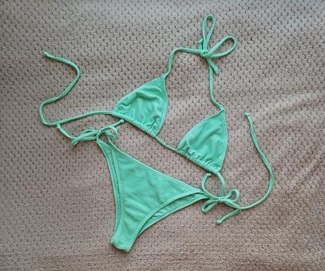 Rebrované tyrkysové 2 dielne bikiny, sinsay,l
