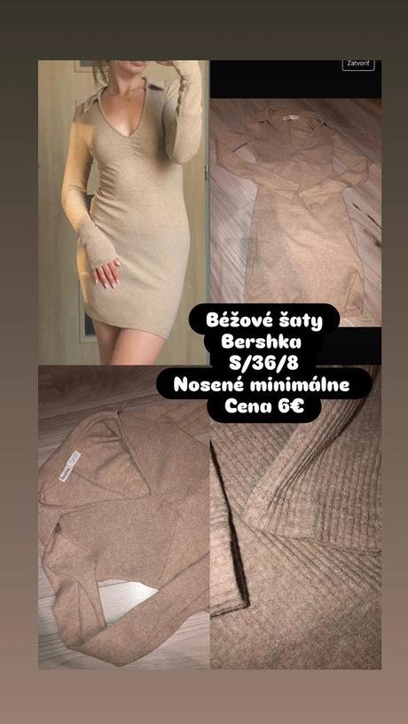 Béžové šaty, bershka,s