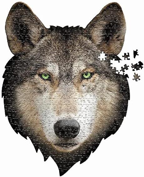 Veľké kontúrové puzzle vlk - 550 dielikov - nové,