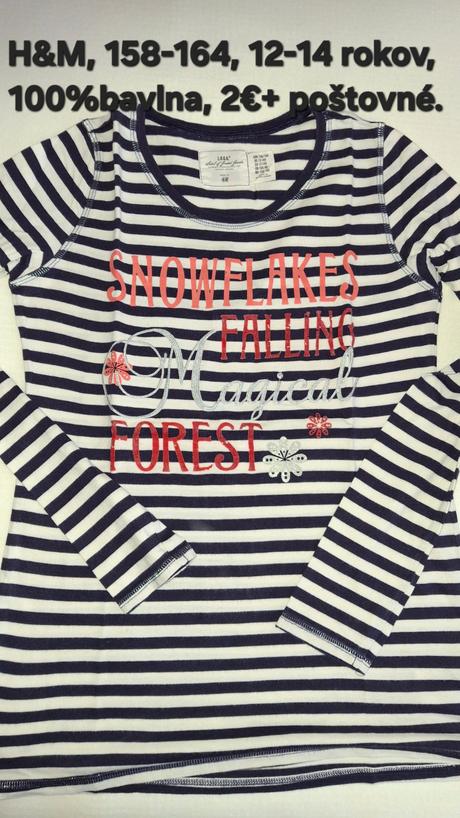 Dievčenské tričká s dlhým rukávom. h&m., h&m,164