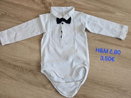 Košeľové body s motýlikom, h&m,80