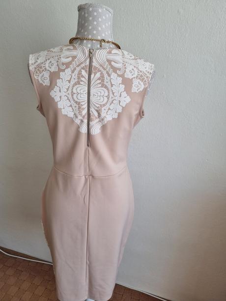 Ruzovo-biele elast.šaty river ialand 40, river island,40