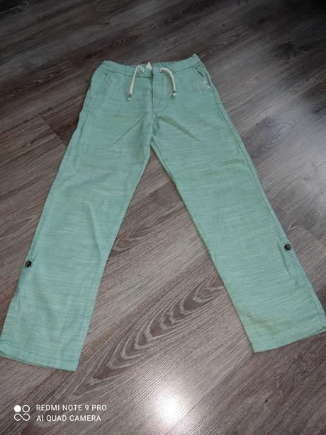 Ľanové vyhrnovacie nohavice 134, h&m,134