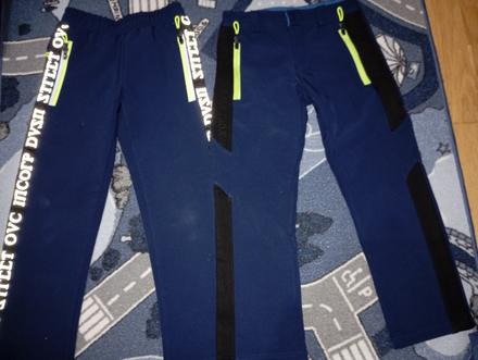2x softshellove širšie nohavice, 128