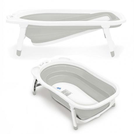 Skladateľná vanička karibu 0-24m bielosivá,