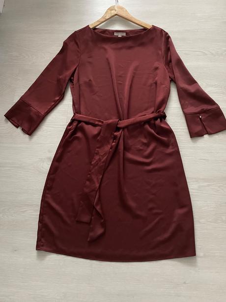 Saténového čokoládovohnede šaty., h&m,42