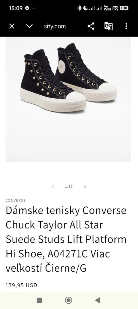 Converse tenisky brúsená koža, converse,37