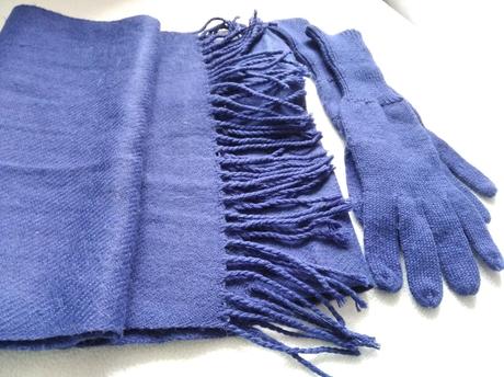 Kašmírový šál a pletené rukavice, c&a,l