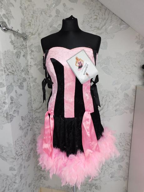 Pakne šaty/maska,čierno/ruzovej farby, 