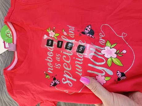 Letné tričko s kvietkami a lienkami, 128