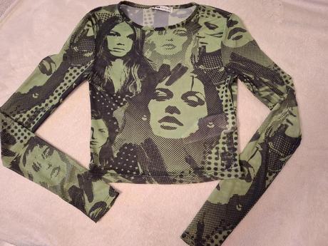 Priesvitné tričko s potlačou, new yorker,xs