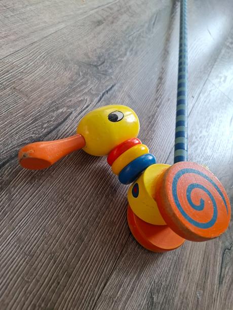 Drevená kačka na tlačenie, 