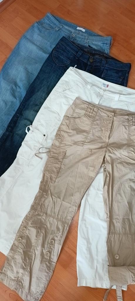 Letné biele pohodlné nohavice 42/44, 44