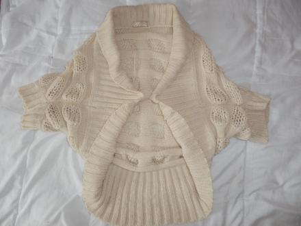Krémový pletený svetrík, l