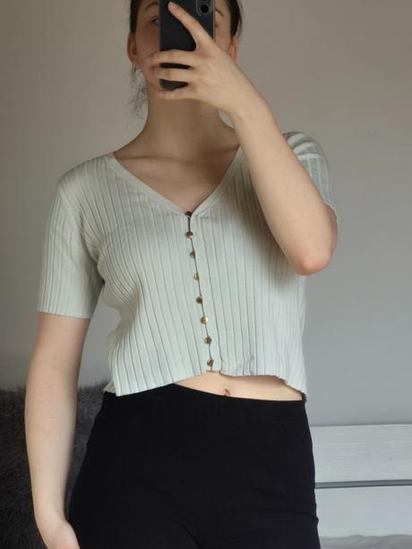 Crop-top svetrík, sinsay,m