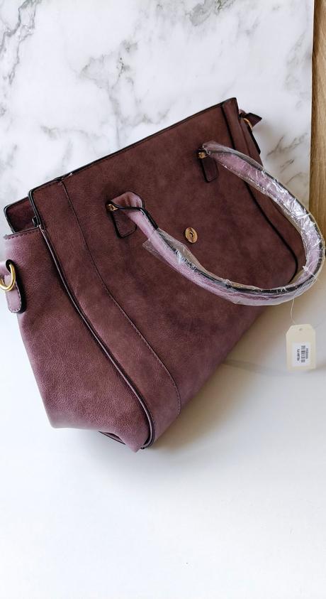 Veľká kabelka fialová kožená,