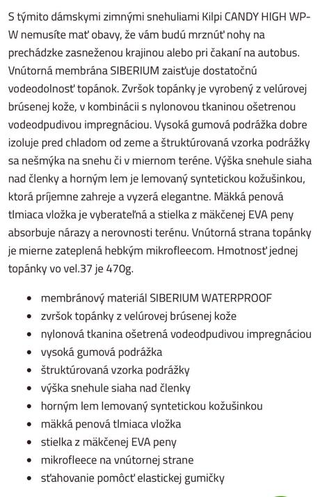 Snehule vodeodolné siberium, 36