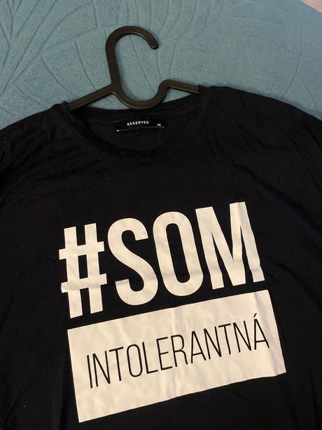 Čierne tričko som intolerantná, reserved,m