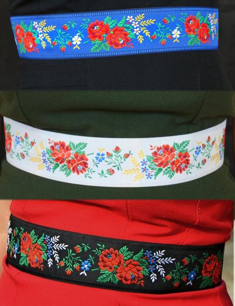 Folklórny opasok široký, krojový, ľudový , 55 mm, 