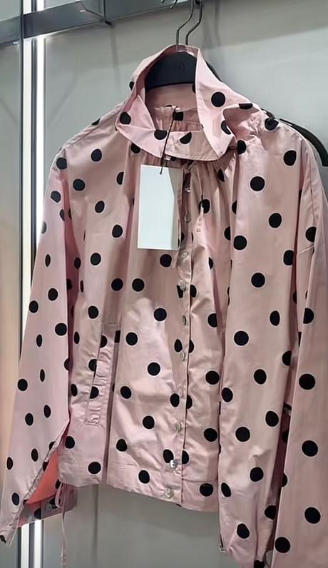 Viralna zara ružová bodkovana bunda, zara,s