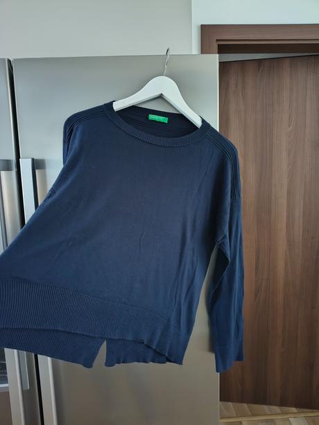 Benetton voľný tenší bavlnený sveter m-l, benetton,m