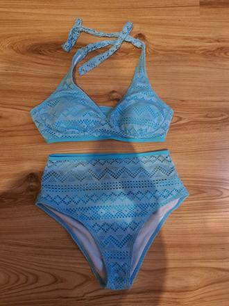 Krasne dvojdielne plavky s vysokym pasom, xs