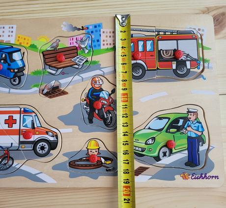 Drevený vkladací puzzle set - dopravné prostriedky,