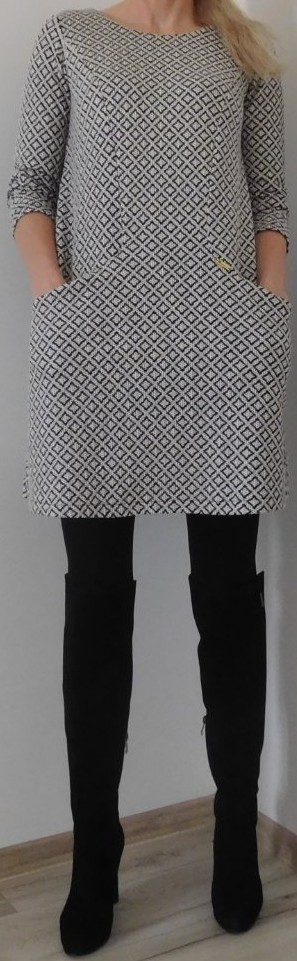 Šaty úpletové jemné kocky, s/m, s