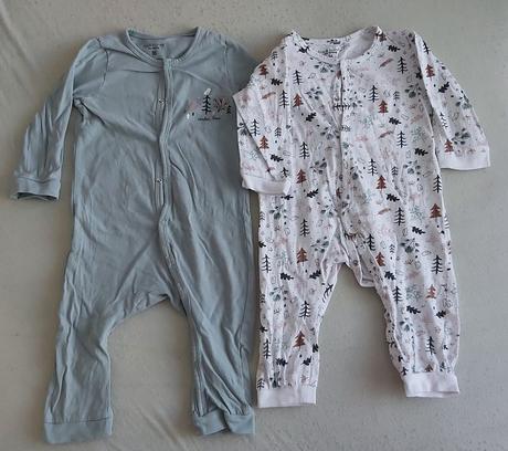 Set overalov bez nožičiek/pyžamiek zimný motív 86, fox & bunny,86